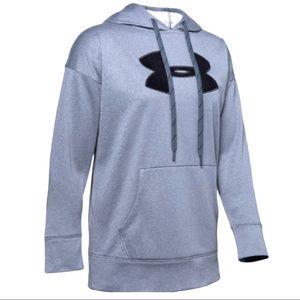 Under Armour Mens Coldgear Hooded Sweatshirt Fleece Chenille Logo Pullover